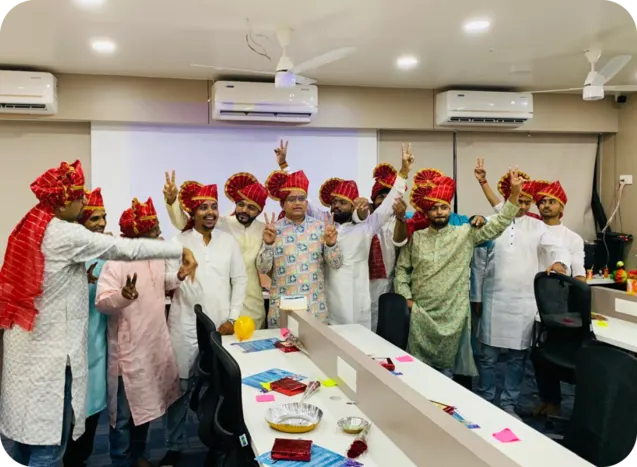 The team marking Men's Day at the Sumago office