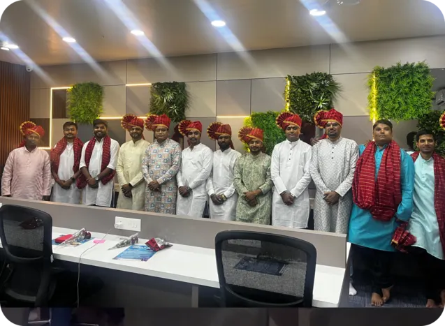 Colleagues celebrating Men's Day at the office