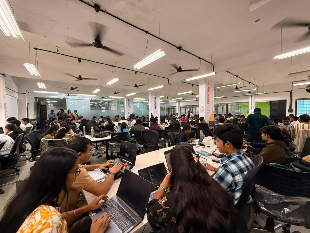 A team working on their entry at the Gemma hackathon