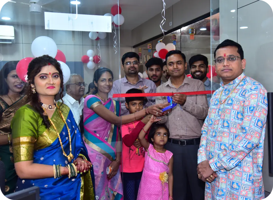 Cutting the ribbon at Sumago's new office